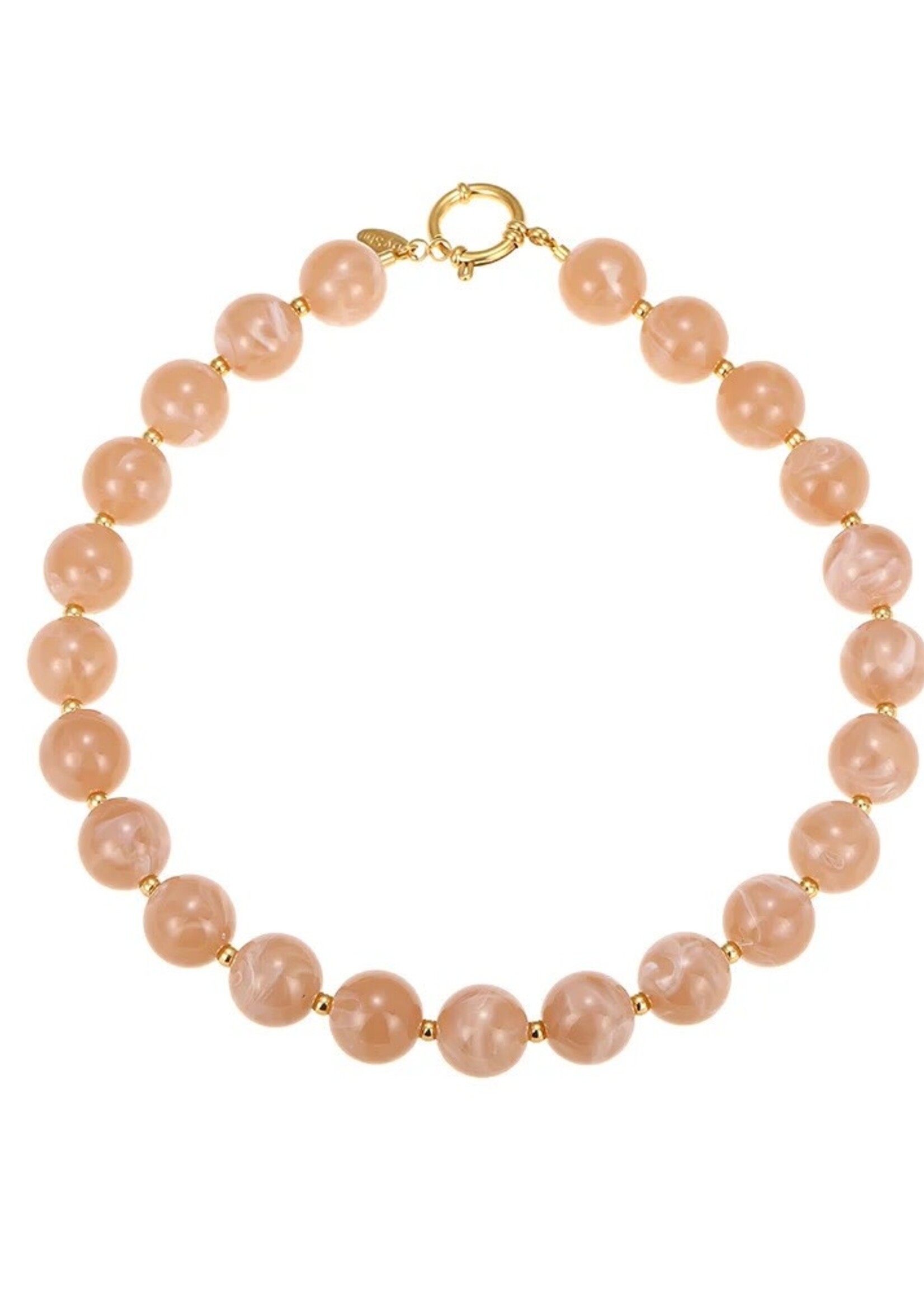 ByShir By Shir ketting statement kralen oud roze