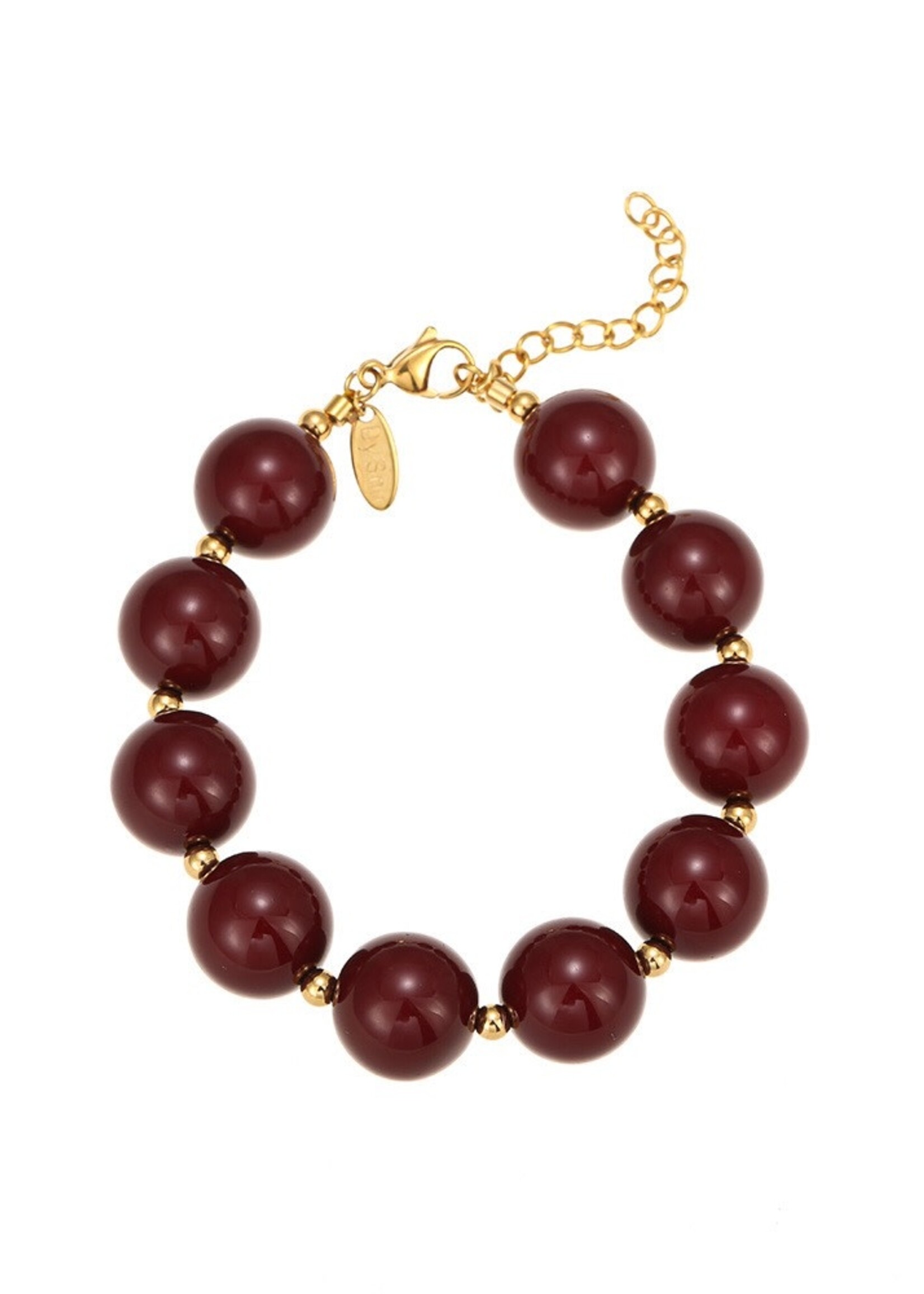 ByShir By Shir kralen armband bordeaux