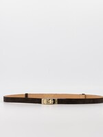 Leren riem Vera one size bruin suede