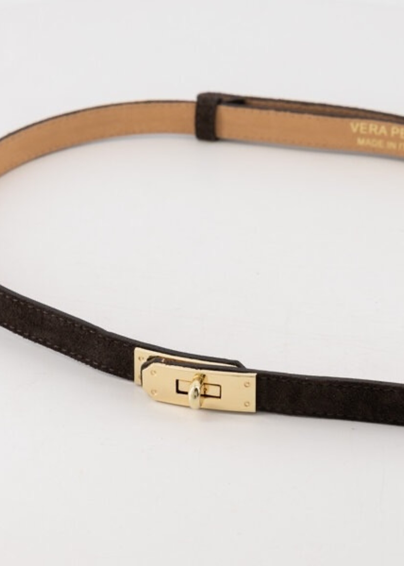 Leren riem Vera one size bruin suede