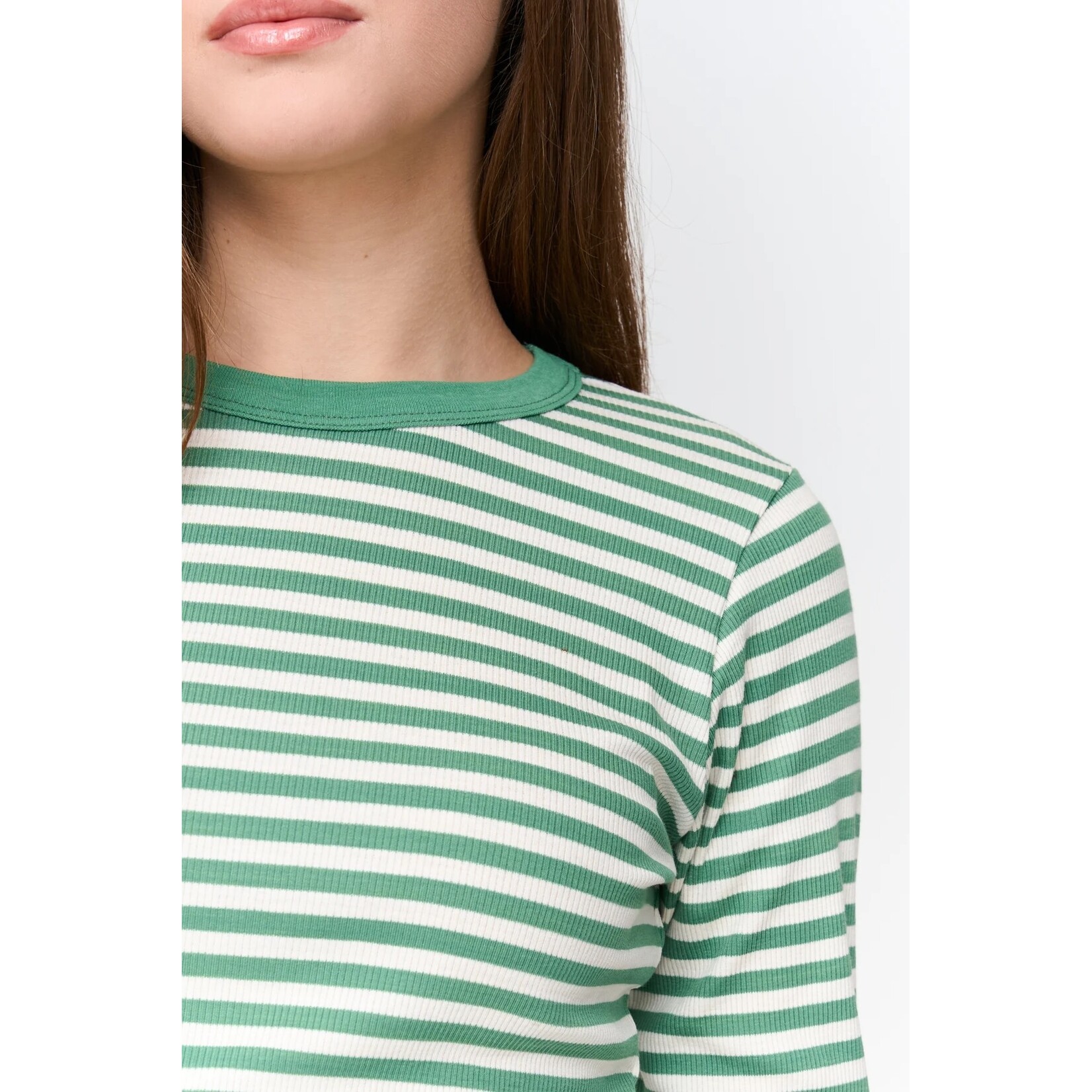 24Colours 24Colours Anna streep LS shirt groen