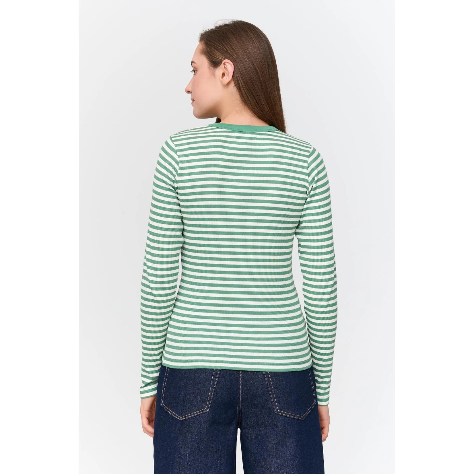 24Colours 24Colours Anna streep LS shirt groen
