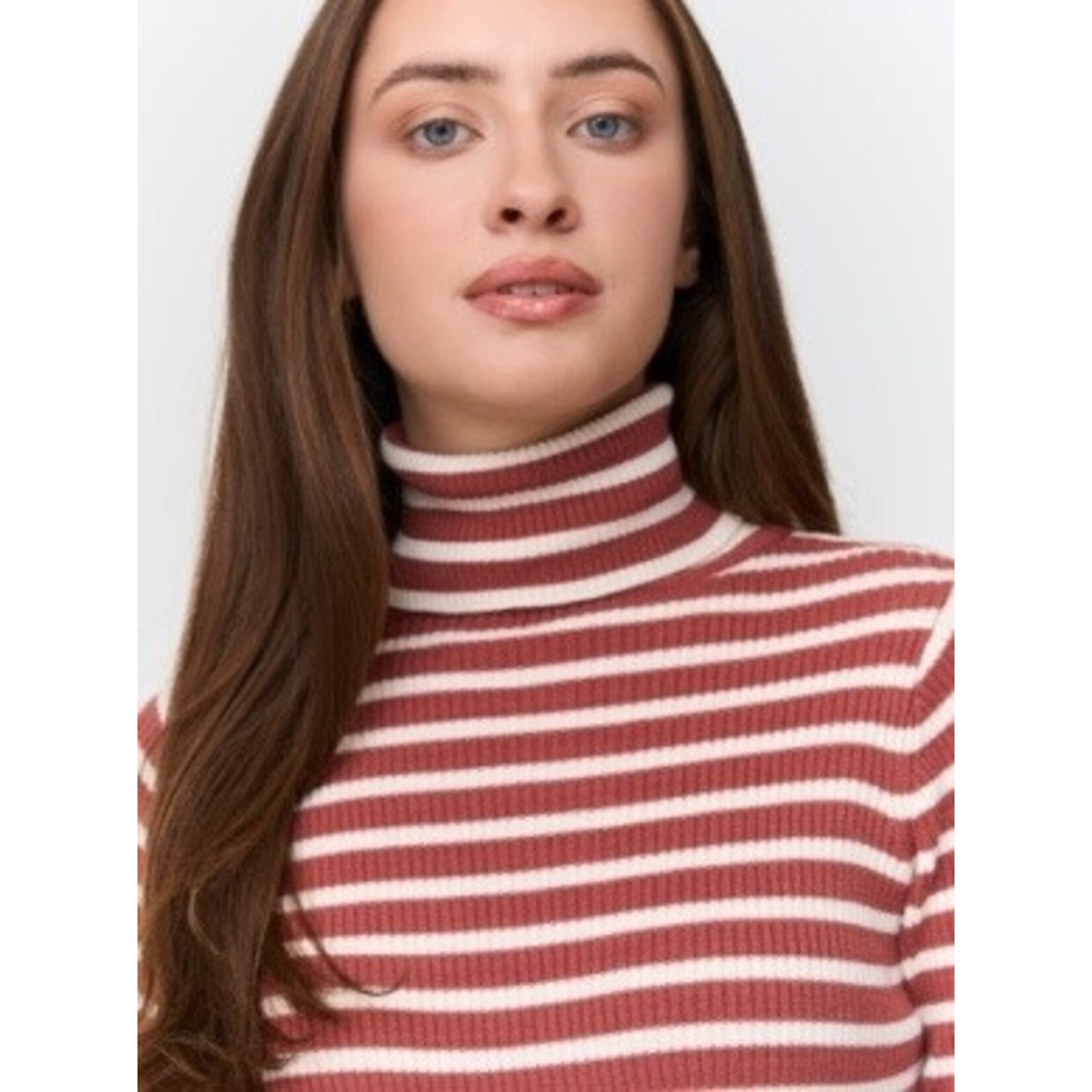 24Colours 24Colours kolletje streep roest bruin