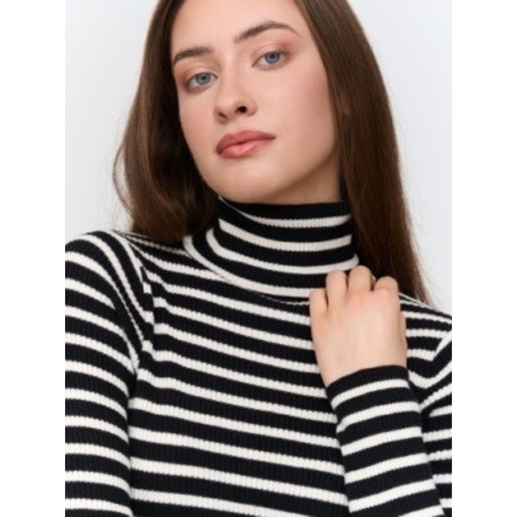 24Colours 24Colours kolletje streep zwart / wit