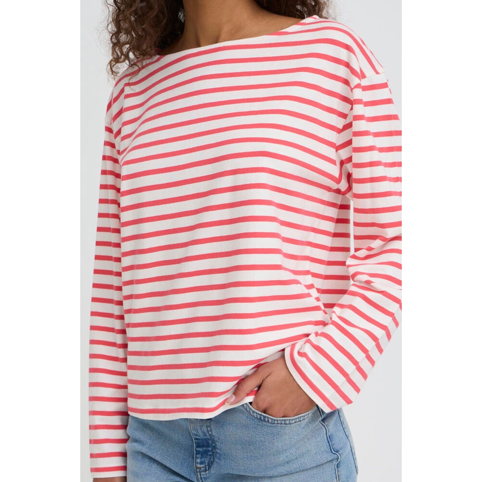ICHI Ihmira boatneck stripe long sleeve
