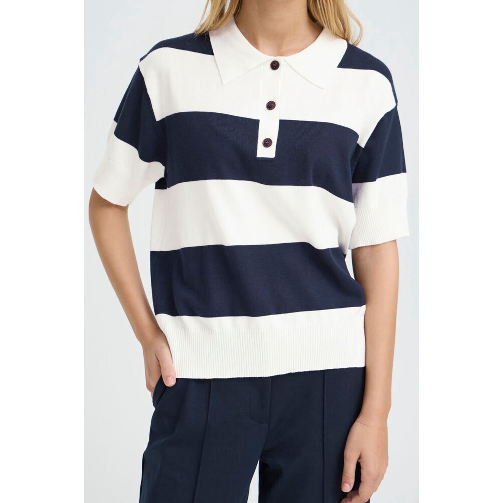 ICHI Ihluls polo shirt navy