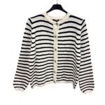 Gebreid vest Nicole streep navy