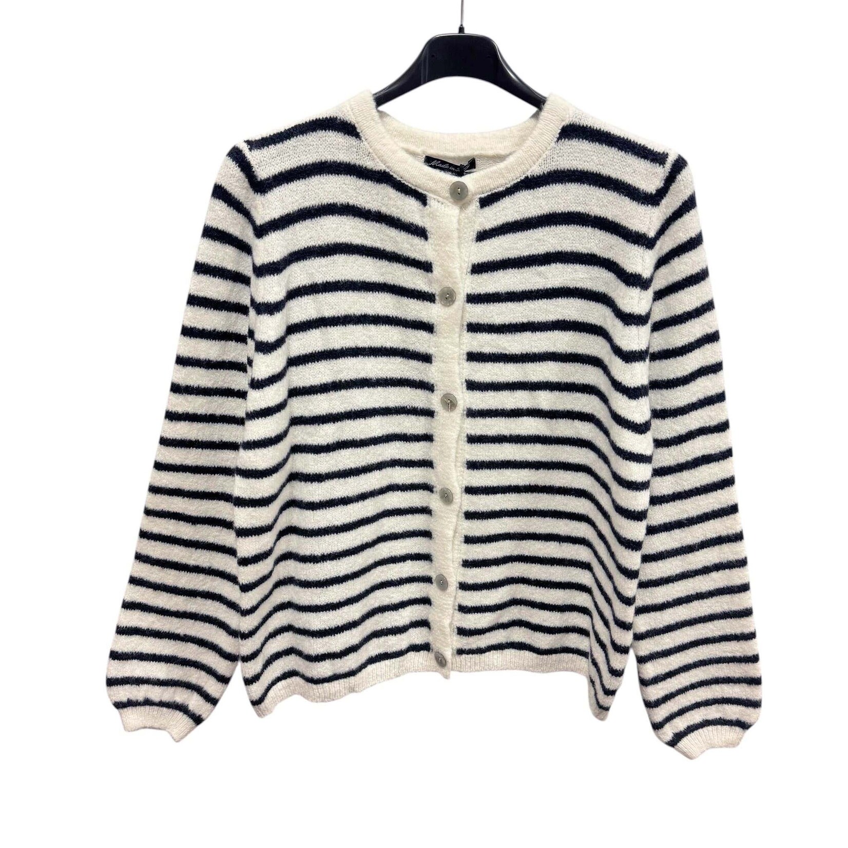 Gebreid vest Nicole streep navy