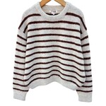 Gebreide trui Nora streep bruin