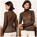 Kanten top Laury bruin