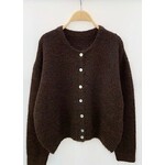 Gebreid vest Monica bruin