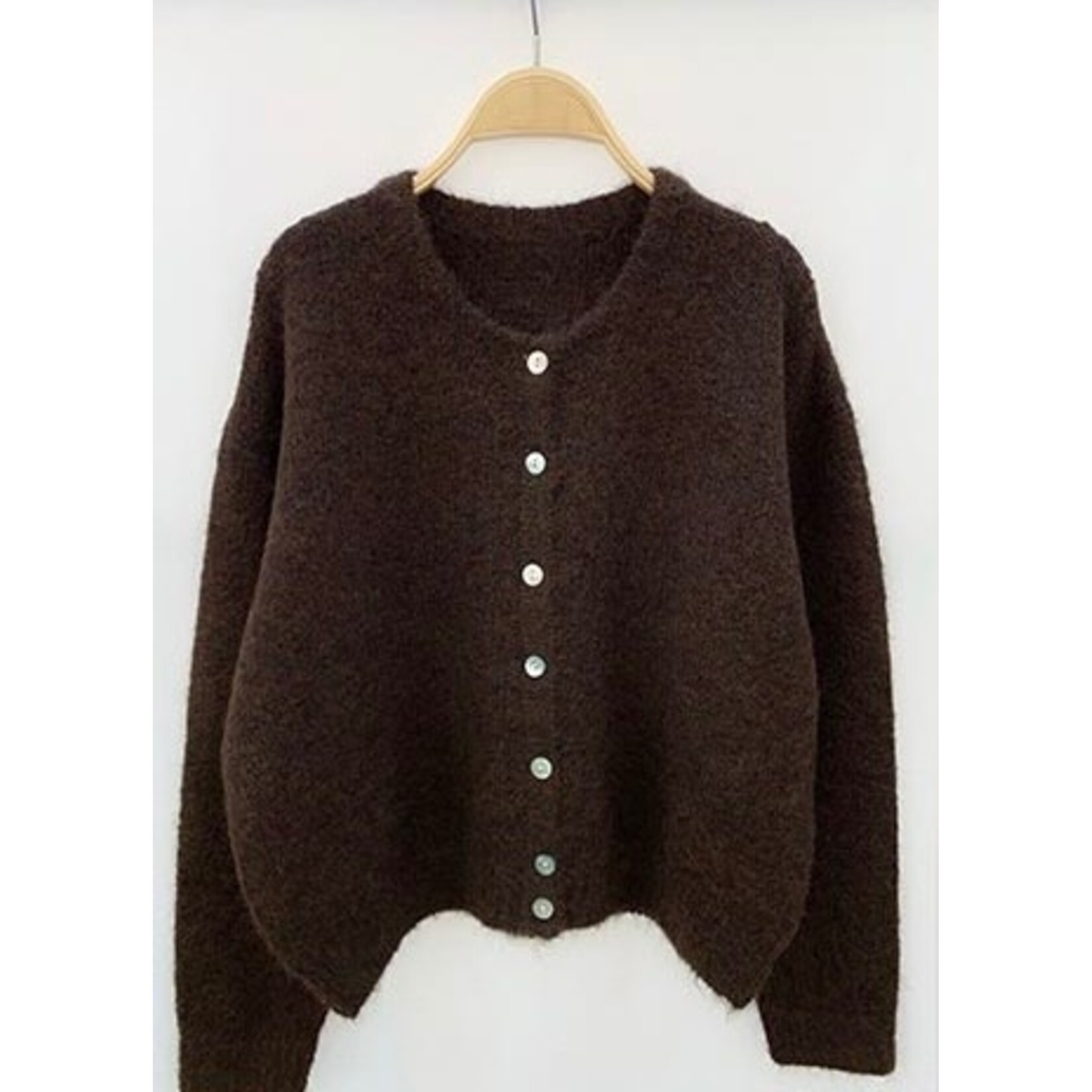 Gebreid vest Monica bruin