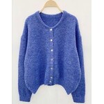 Gebreid vest Monica jeans blauw