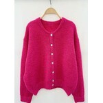 Gebreid vest Monica roze