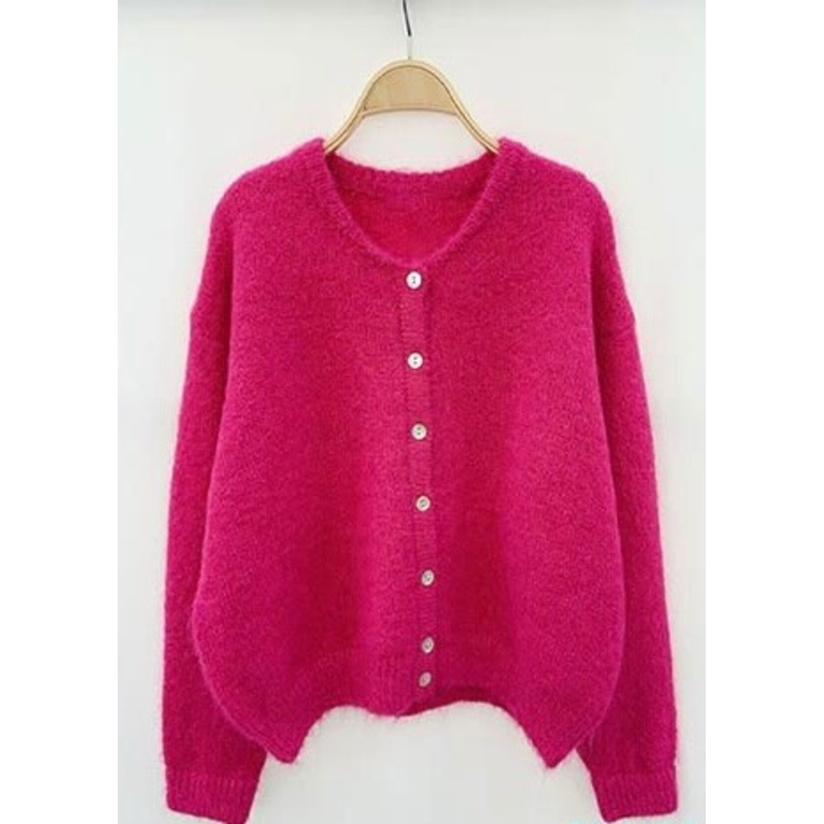 Gebreid vest Monica roze