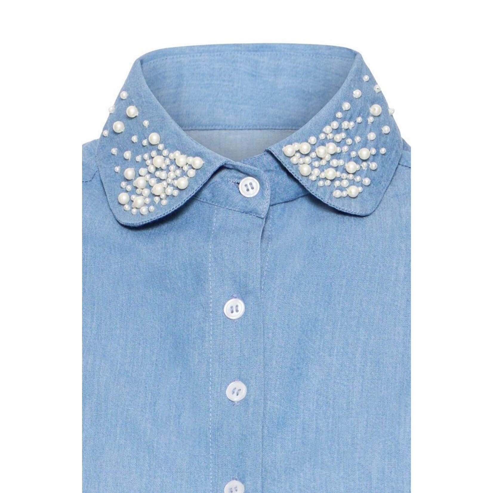 ICHI Iaanine kraagje parels blue