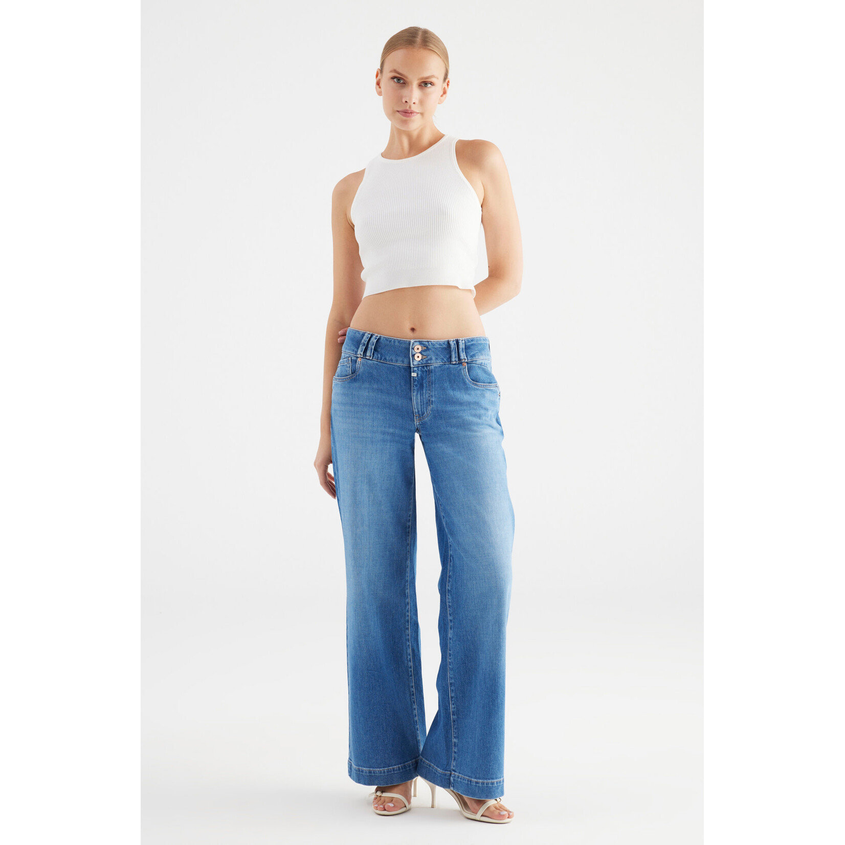 C.O.J. COJ jeans Carlotta wijd blauw