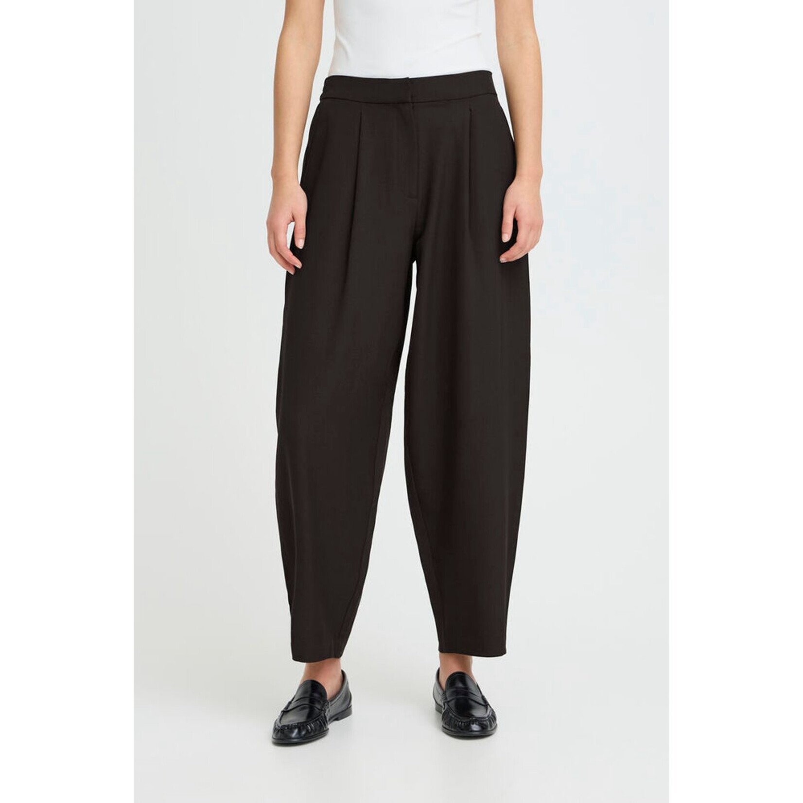 ICHI Ihfava Barrel pantalon zwart