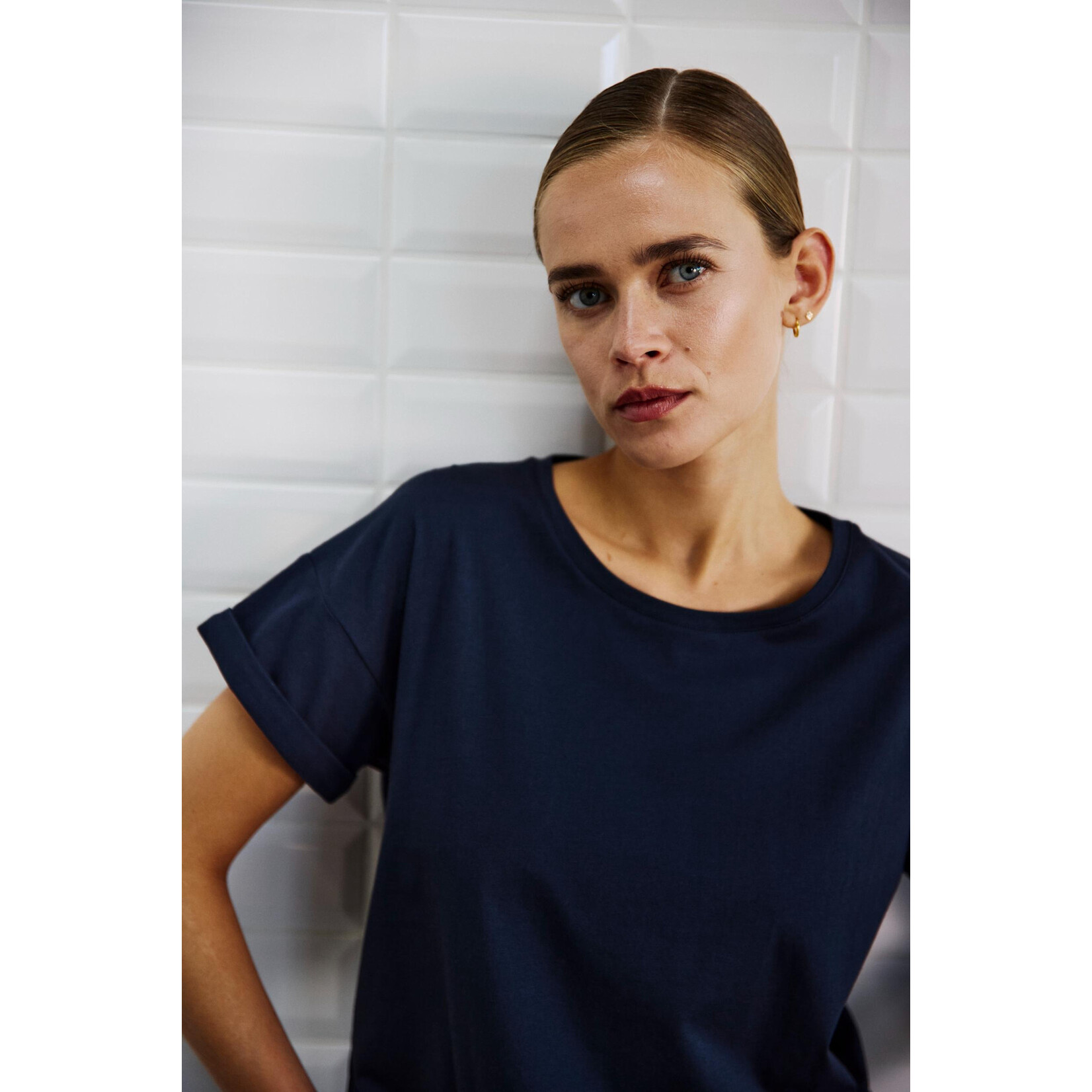 With Black Withblack Corri basic t-shirt navy