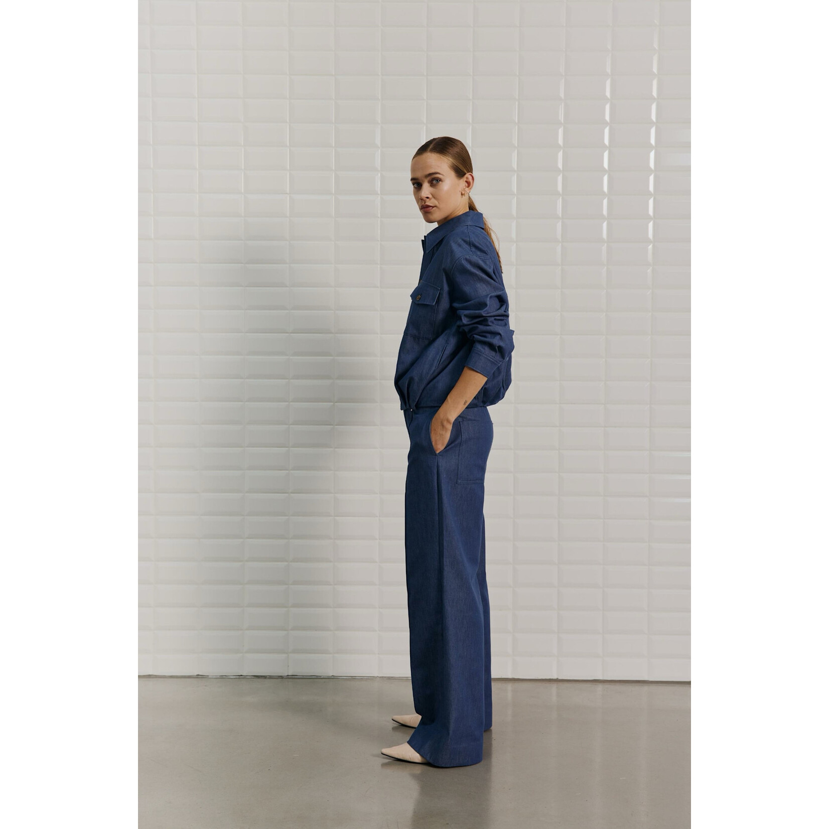 With Black Withblack Victoria indigo jacket blauw