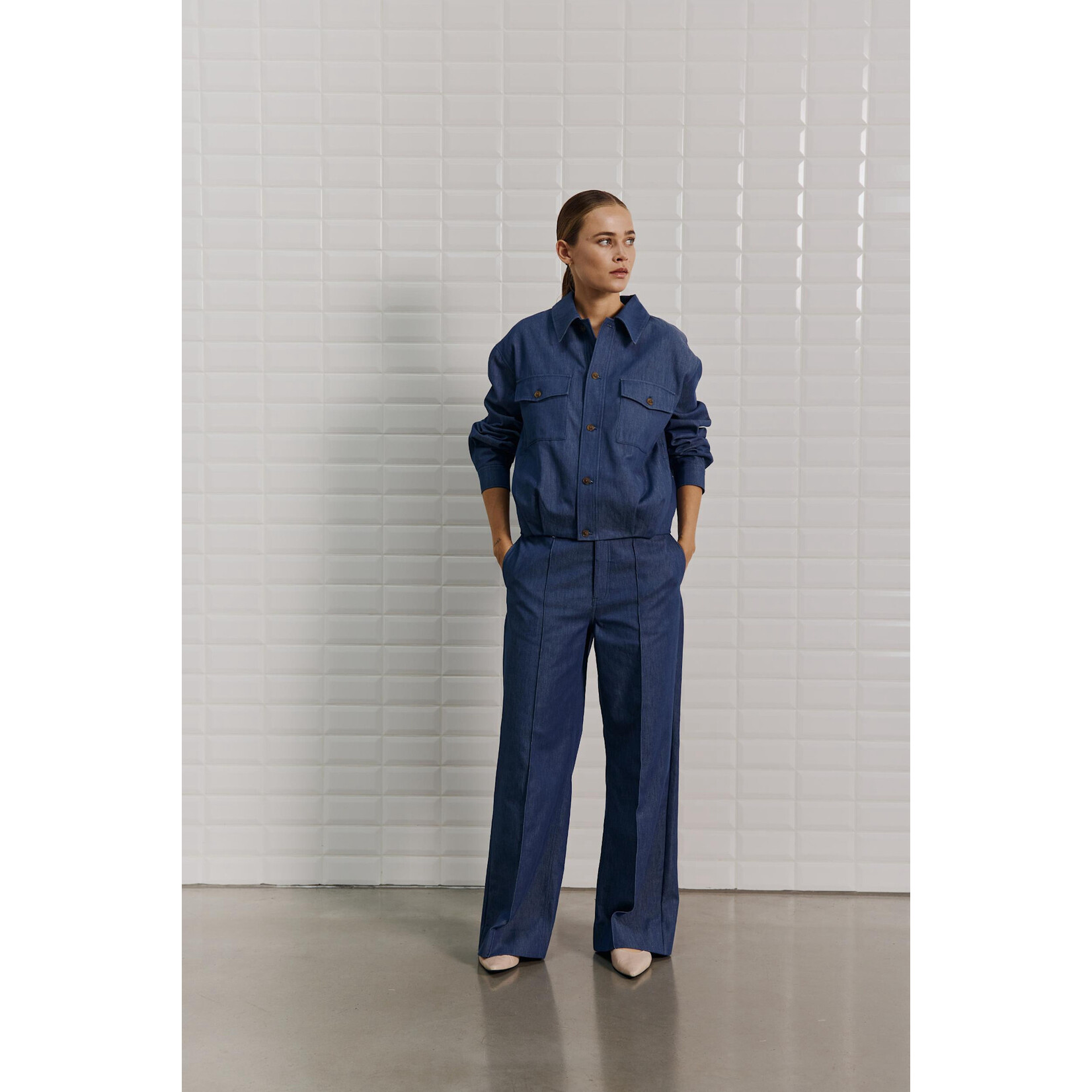 With Black Withblack Victoria indigo broek blauw