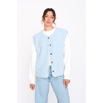 24Colours 24Colours teddy gilet baby blue