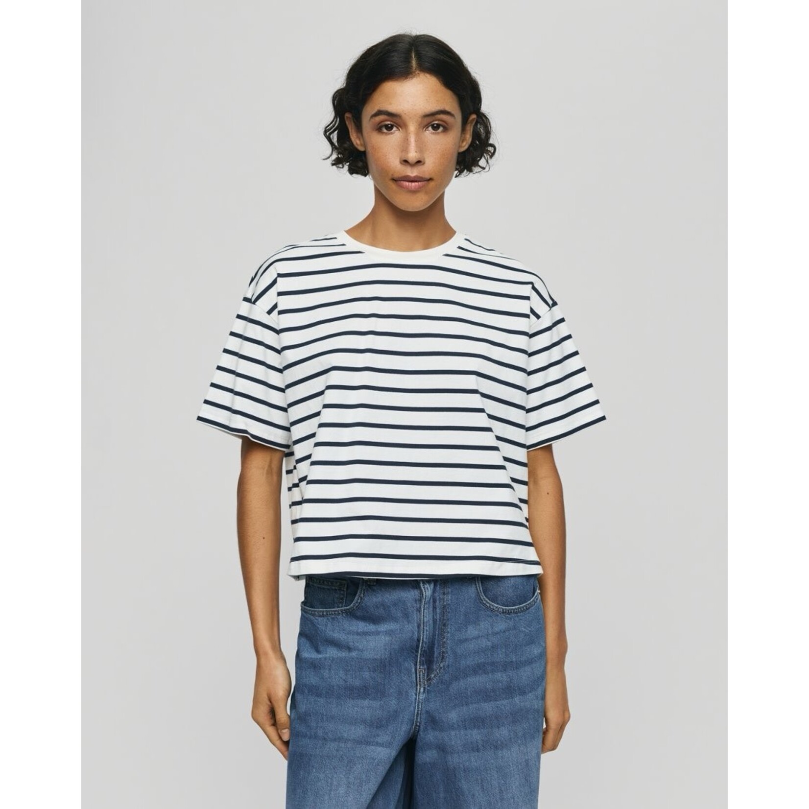 Moss Copenhagen Leana t-shirt streep navy