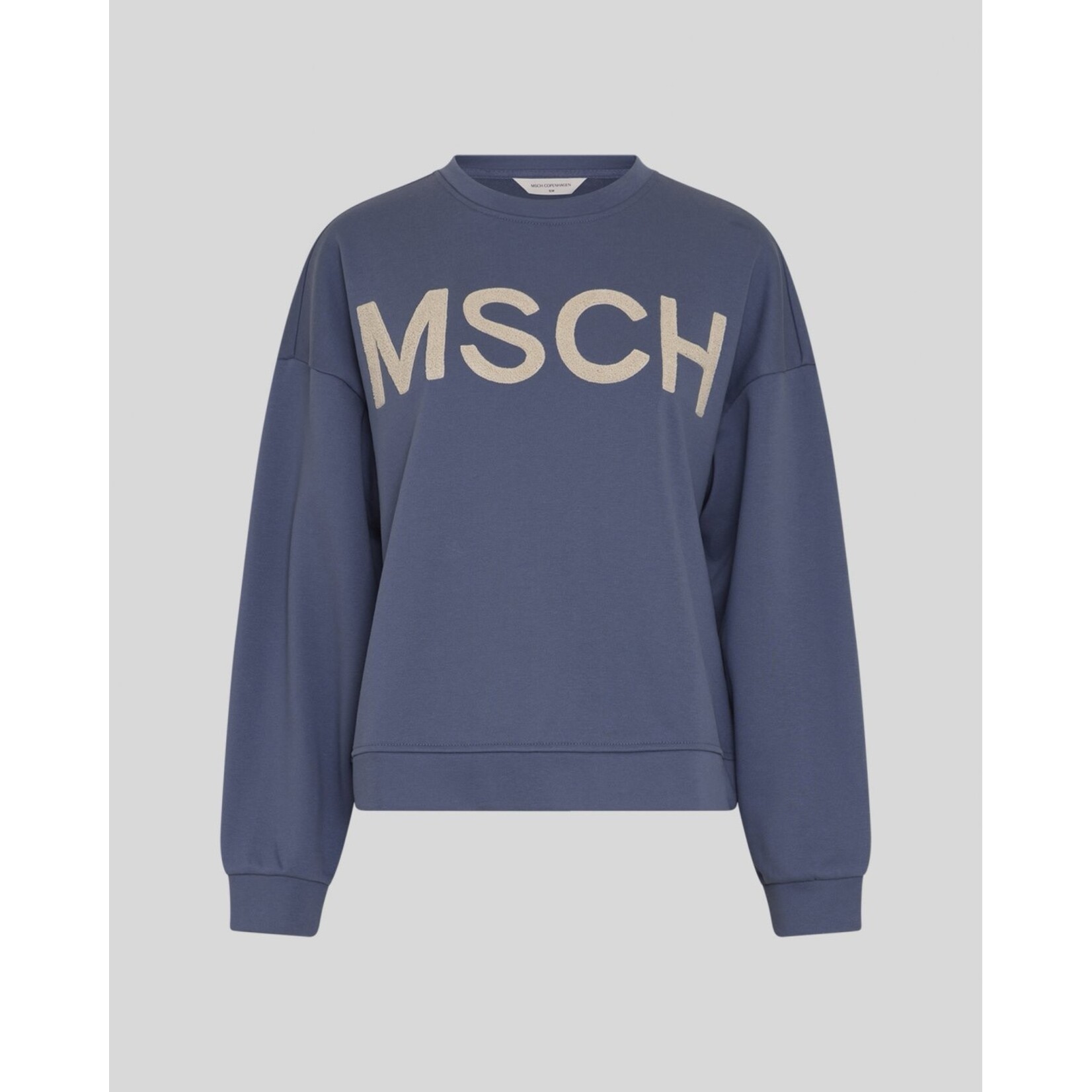 Moss Copenhagen Mela Briena  MSCH logo sweater blauw