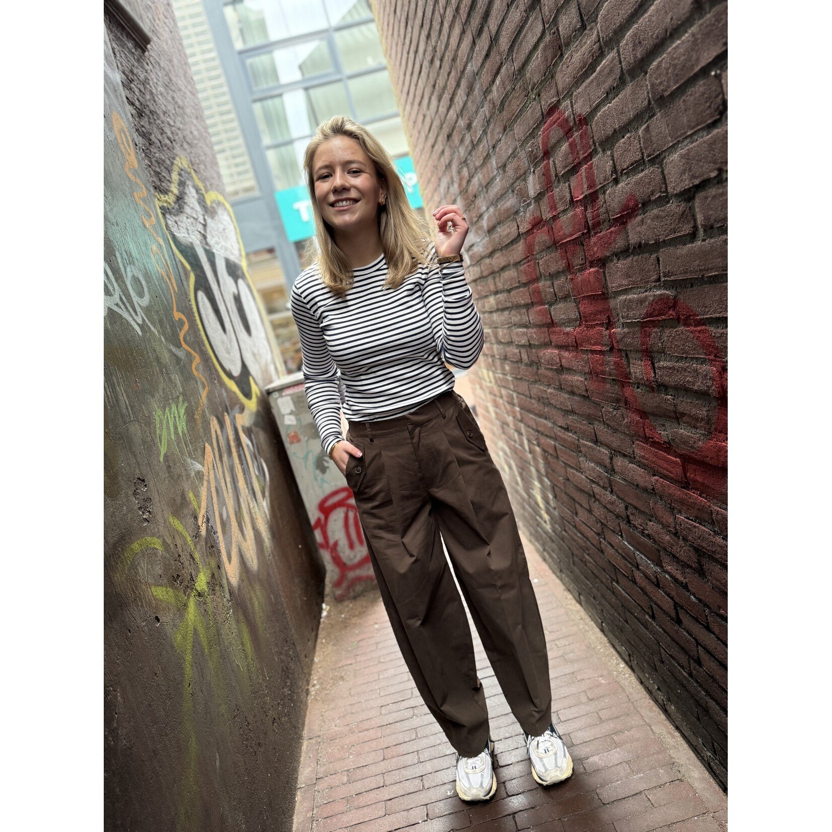 Sisters Point barrel pantalon Edith bruin