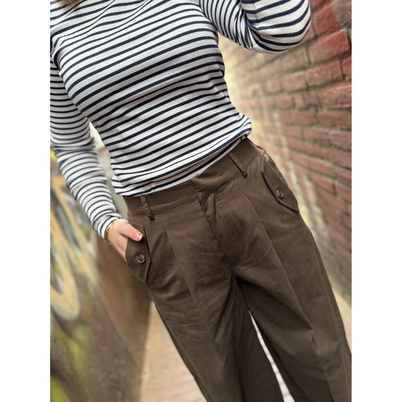 Sisters Point barrel pantalon Edith bruin