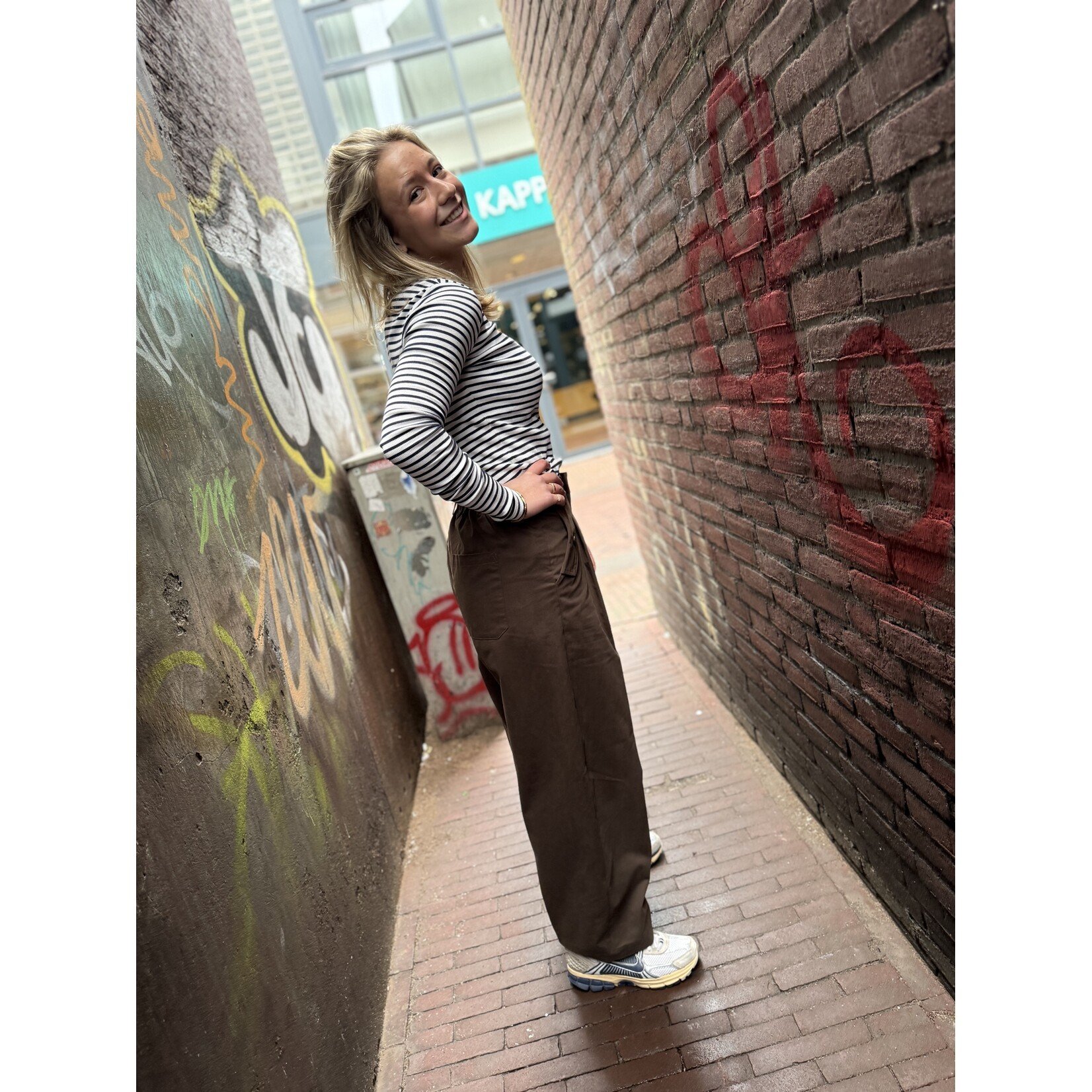 Sisters Point barrel pantalon Edith bruin