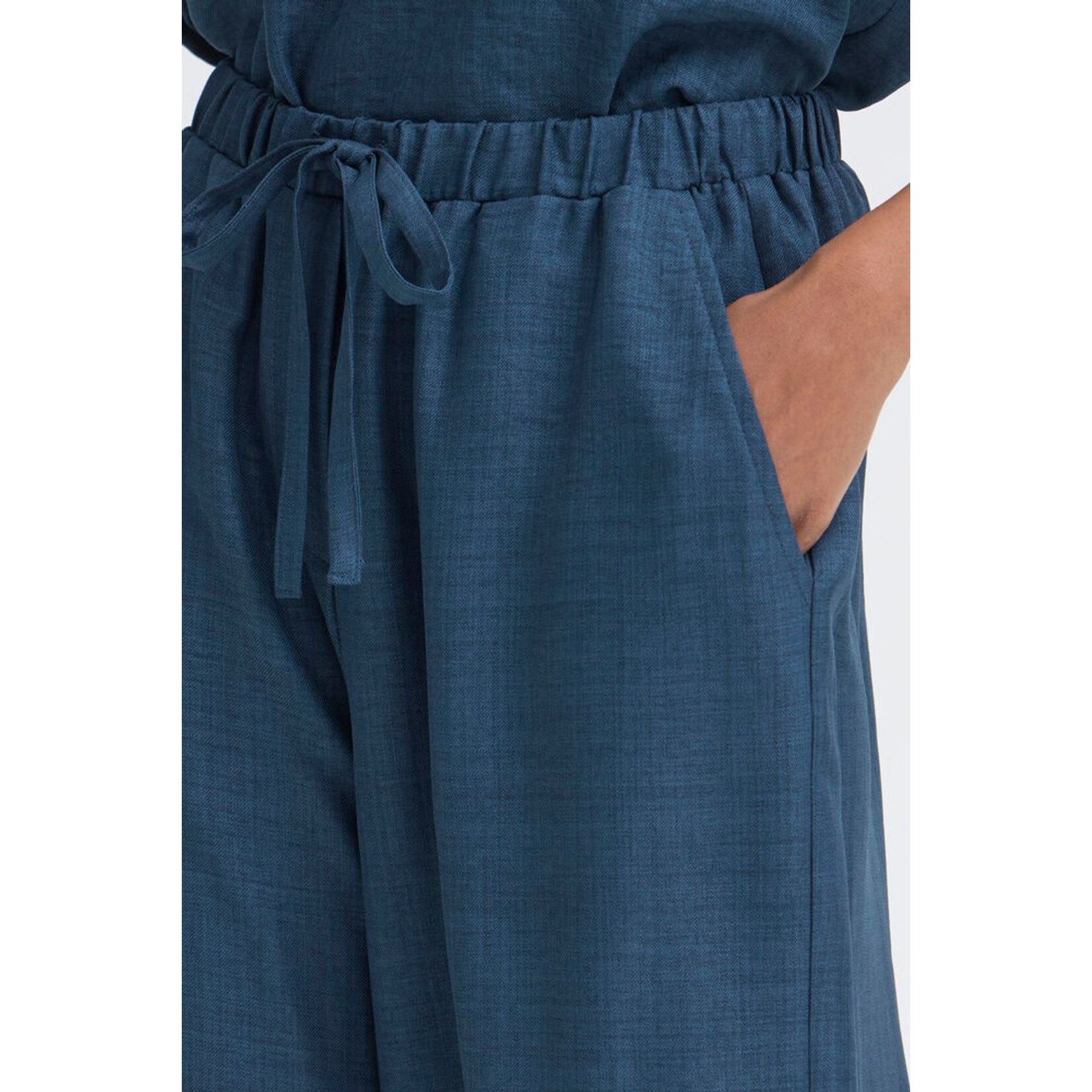 ICHI Ihkatico wijde broek blauw