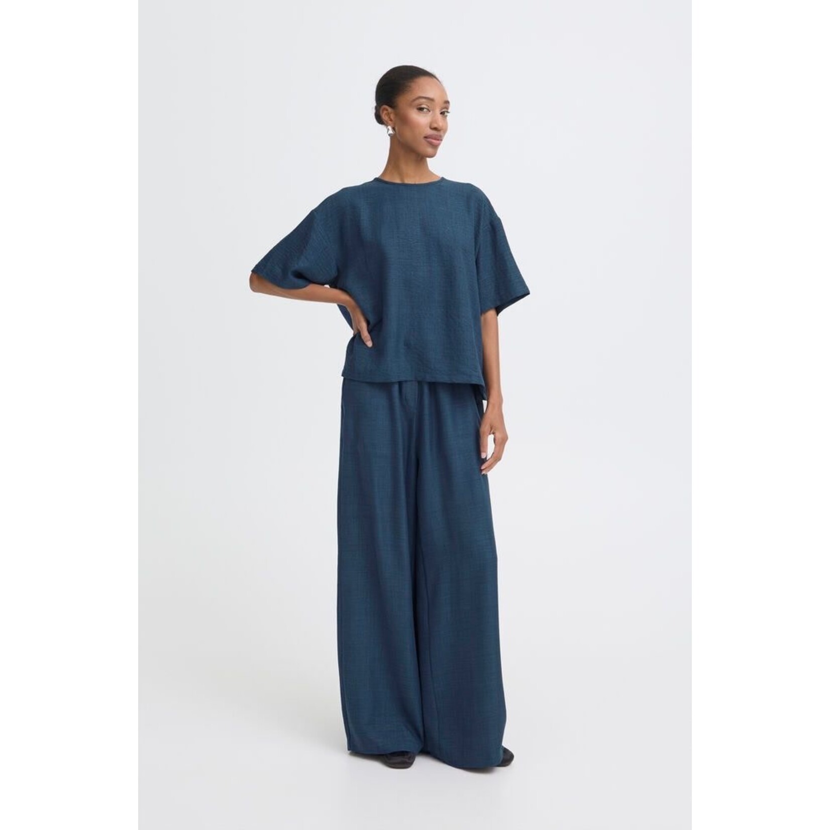 ICHI Ihkatico top strik blauw