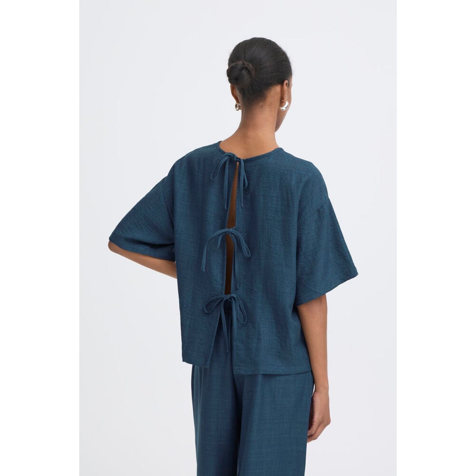 ICHI Ihkatico top strik blauw