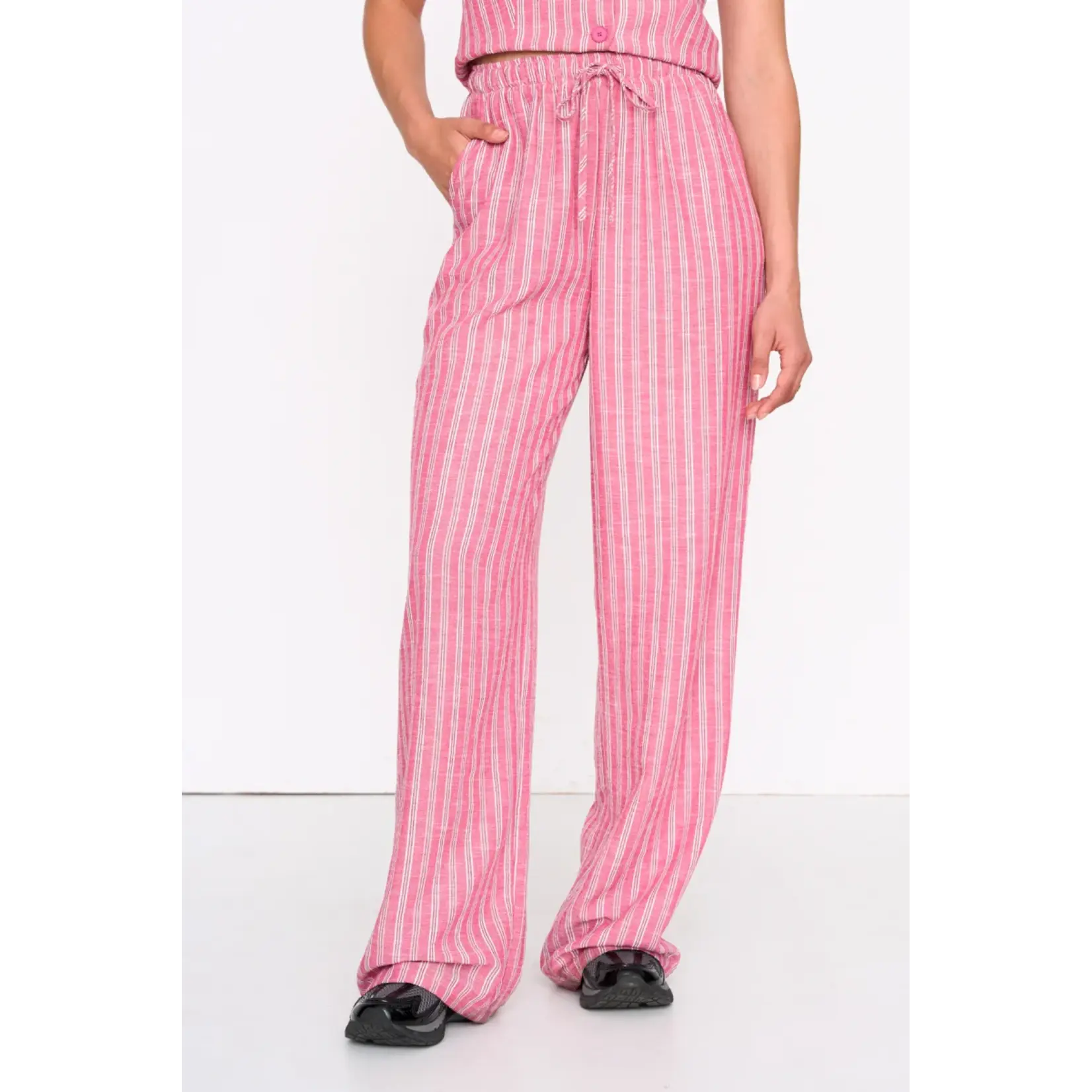 24Colours 24Colours  broek Jannie streep roze