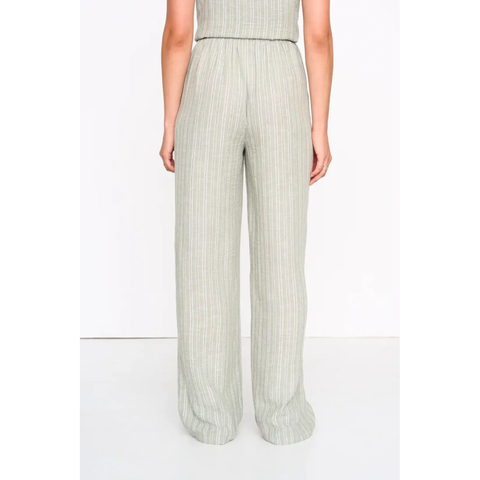 24Colours 24Colours  broek Jannie streep groen