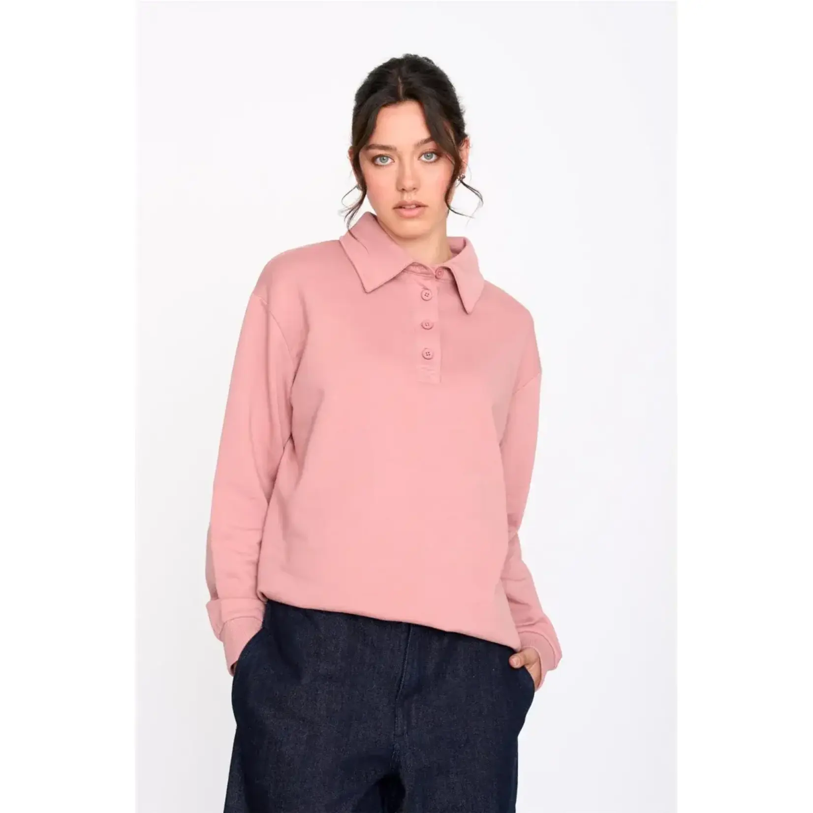 24Colours 24Colours sweater polo Merel roze