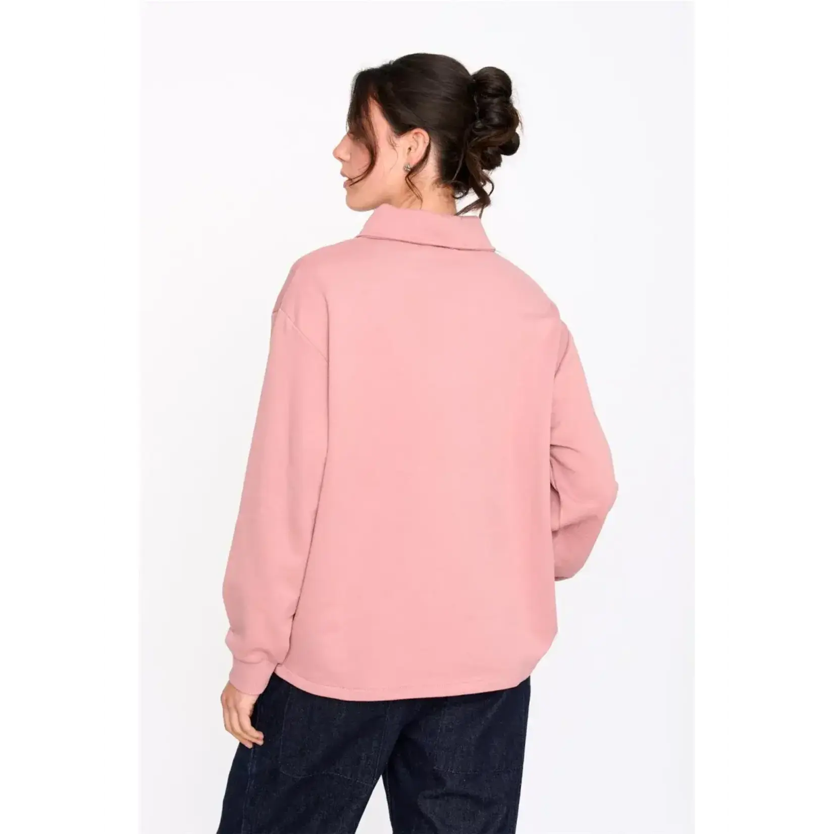 24Colours 24Colours sweater polo Merel roze