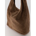 Suede tas Loreen taupe