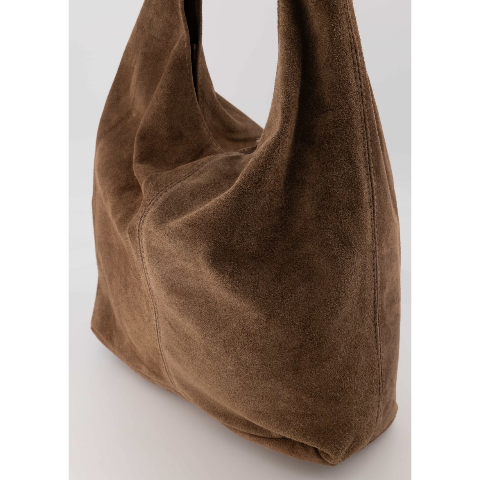 Suede tas Loreen taupe