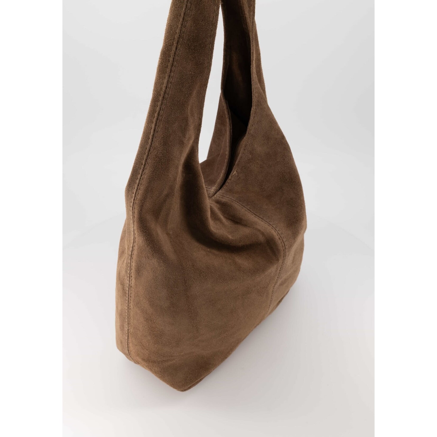 Suede tas Loreen taupe