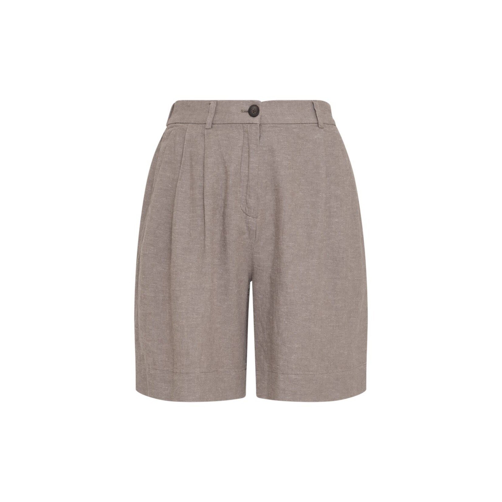 Moss Copenhagen Viana HW linnen shorts bruin