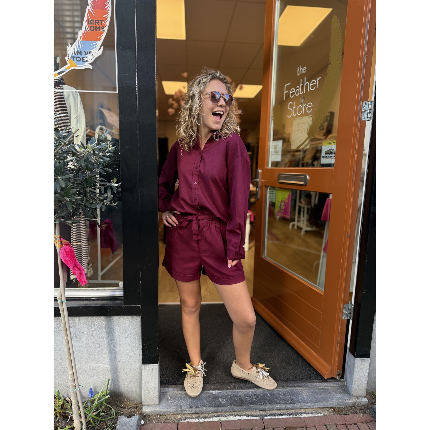 24Colours 24Colours korte broek Loena rood