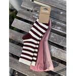24Colours 24Colours sokken roze / bordeaux 3 paar