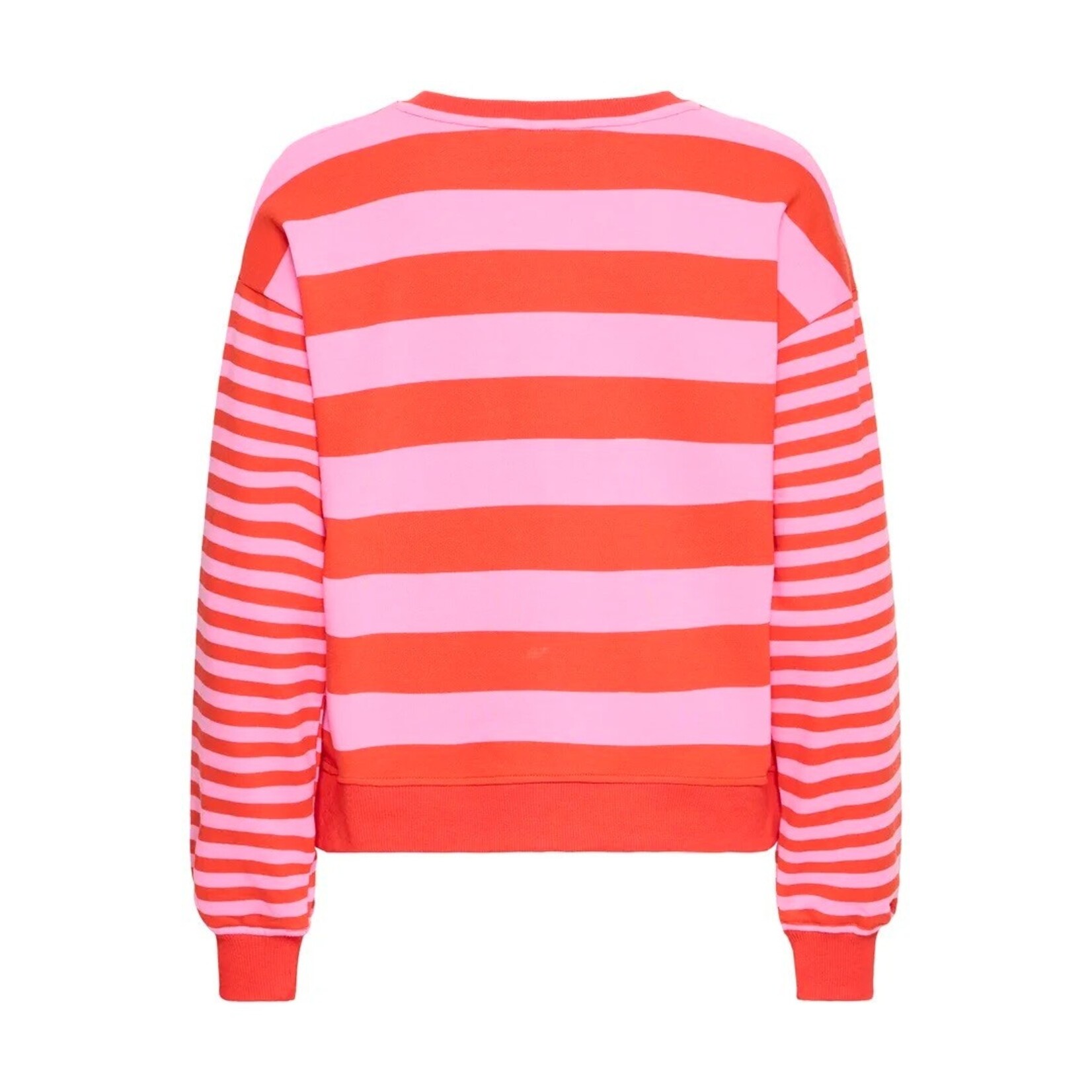 ICHI Ihlulani sweater streep rood/roze