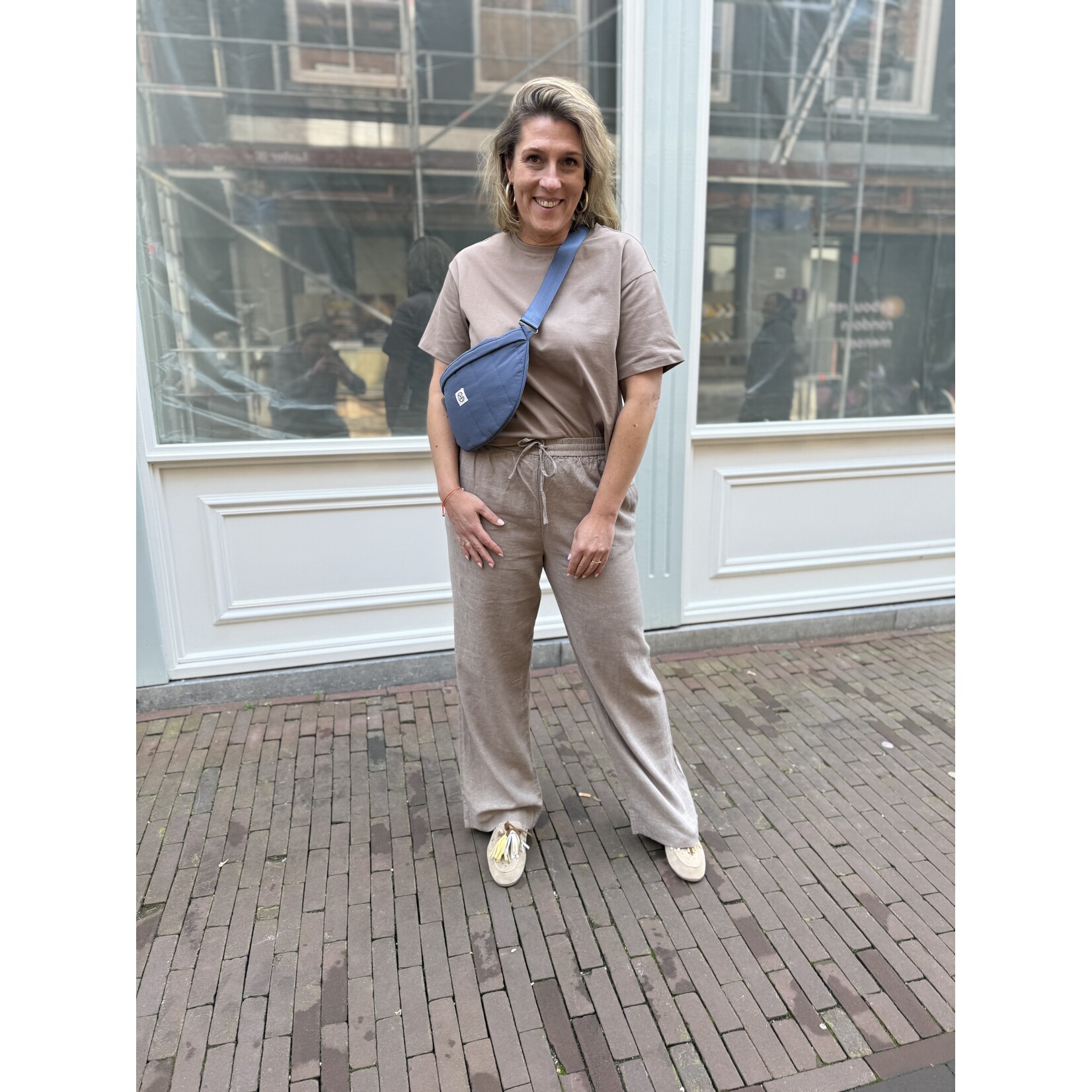 Moss Copenhagen Viana Ginia linnen broek bruin