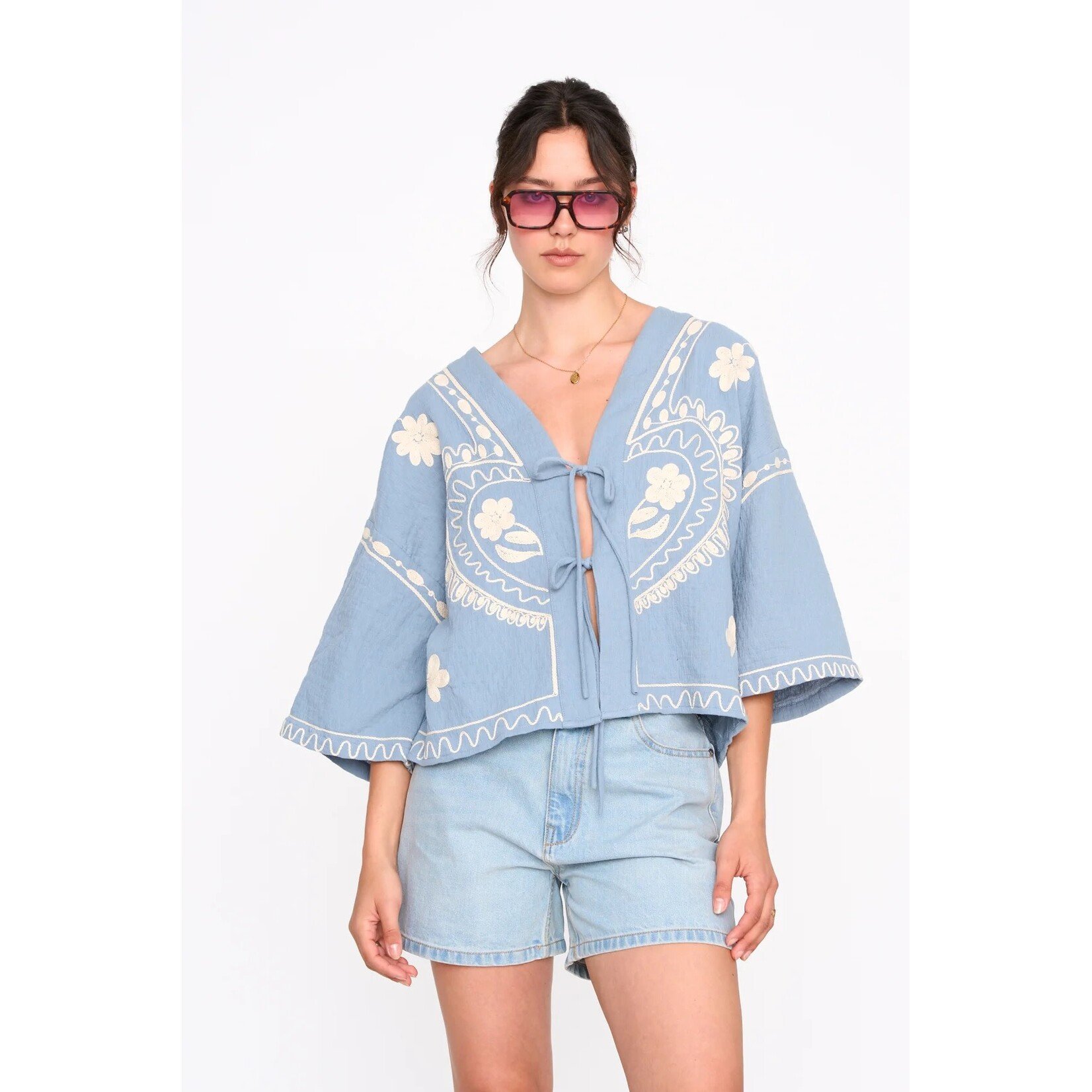 24Colours 24Colours strik vestje blauw