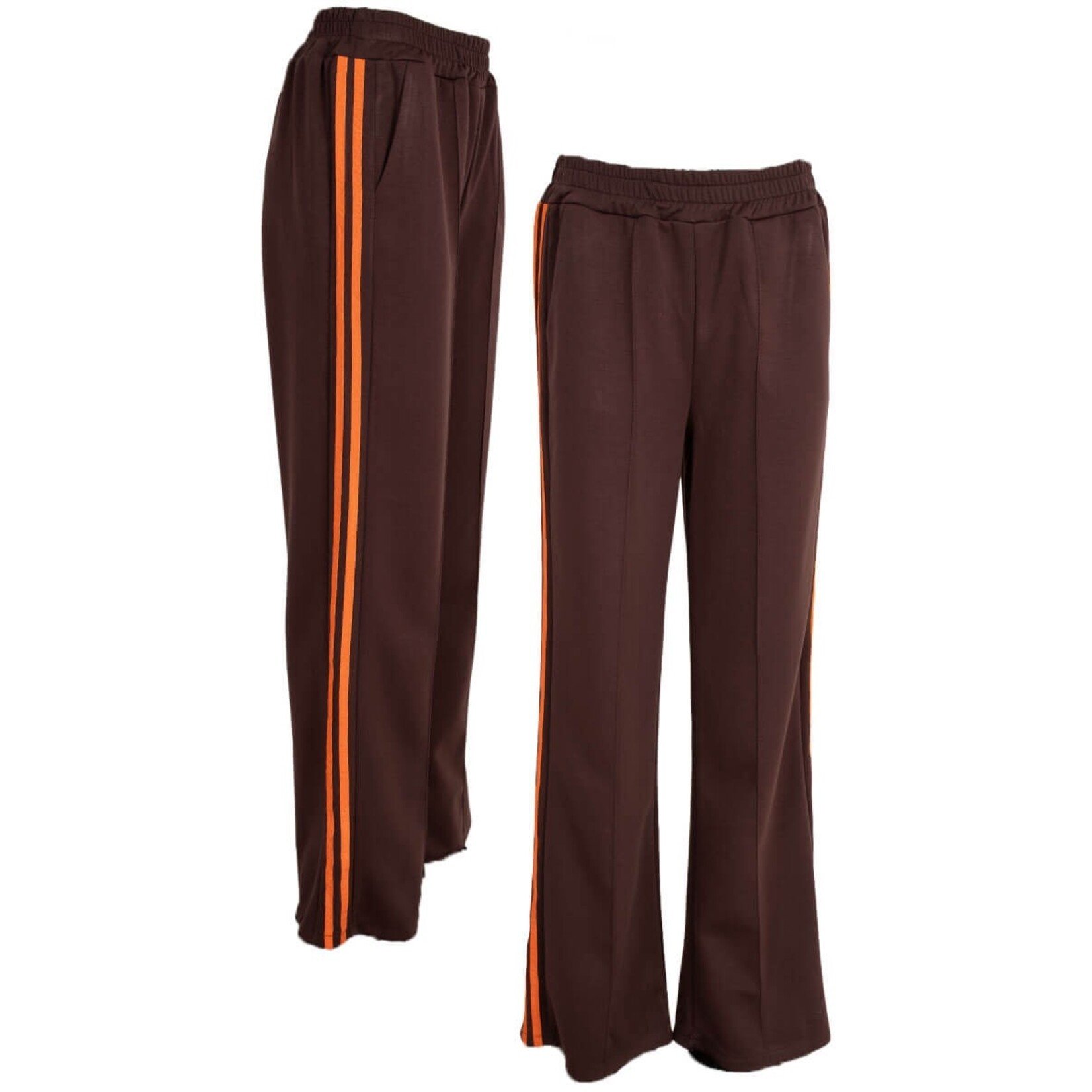 Broek Chrissy streep bruin/oranje