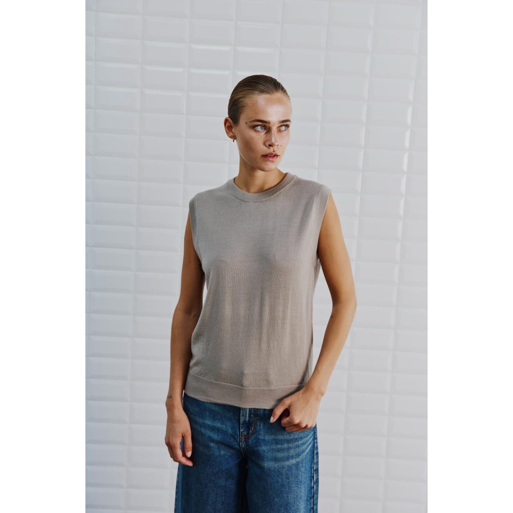 With Black Withblack Miles tanktop grijs