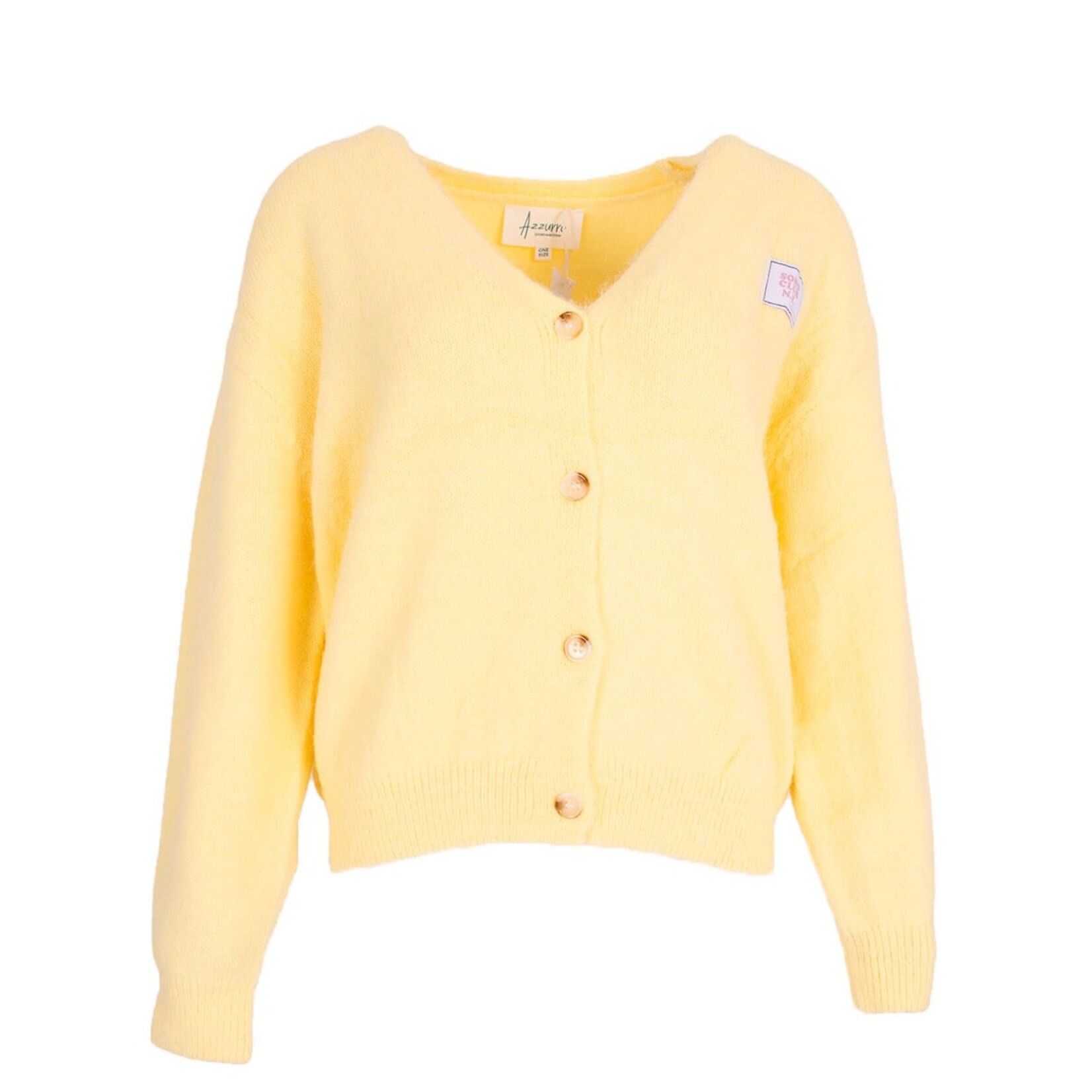 Vest gebreid Loes geel